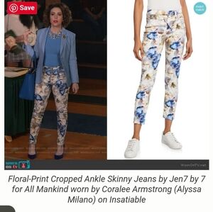NWT! Jenn7 Floral Print Ankle Skinny Jeans Size 6